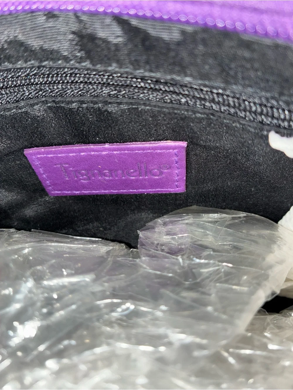 Tignanello Purple Leather Hobo Shoulder Bag